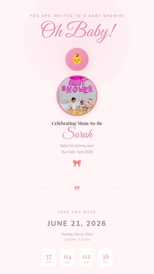 Pink Pastel invitation preview