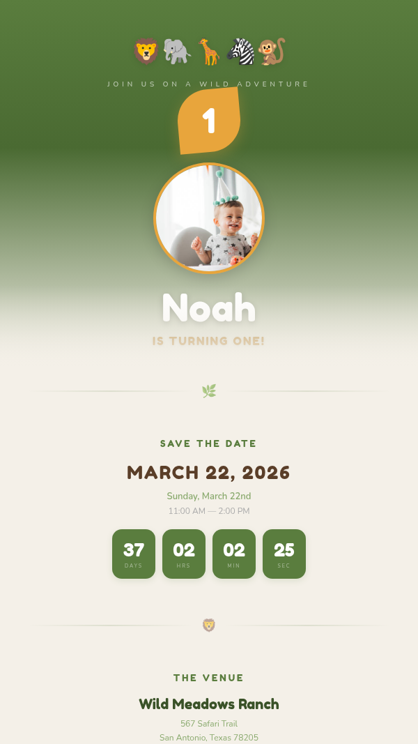 Safari Adventure invitation preview