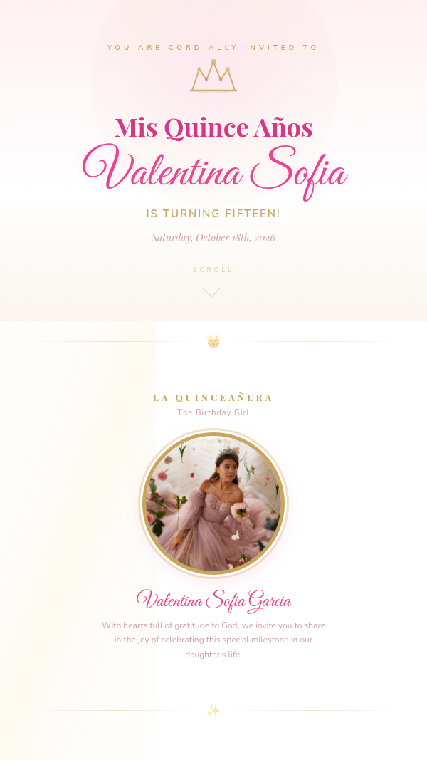 Pink & Gold invitation preview