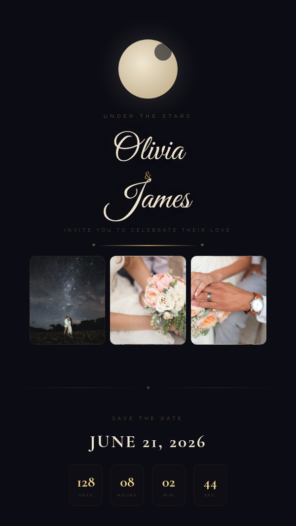 Celestial Night invitation preview